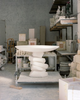 limestone console table