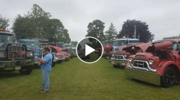 Classic Semi Trucks Leaving the 2017 ATCA Truck Show - Macungie, PA