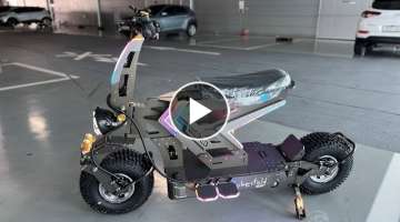 Electric Scooter WEPED Cyberfold Dark Knight 72V 60a Receive Video
