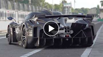 Pagani Huayra R with UNRESTRICTED Exhaust SOUND | 9000rpm NA V12 Engine | Start Up, Revs & More!