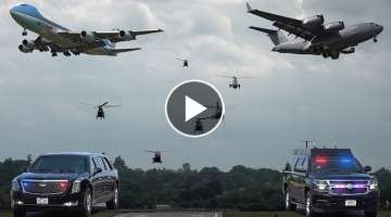 President Joe Biden's helicopters, planes and motorcades in London