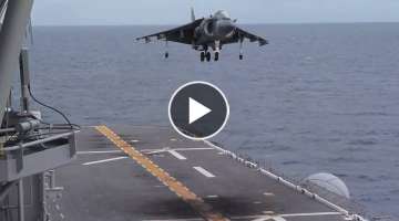 Harrier Takeoff & Landing on USS Makin Island
