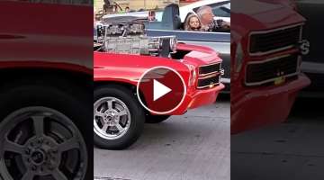 Big Engine Loud Car Draws Attention Classic Red Harper Charity Cruise Saint Clair Shores Michigan