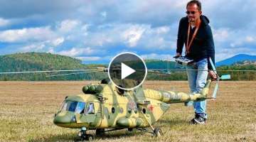 WOW !!! STUNNING !!! Mil Mi-8 AMT RC TURBINE SCALE MODEL RUSSIAN HELICOPTER FLIGHT DEMONSTRATION ...