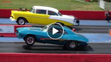 Drag Racing Old School Muscle Cars at US41 Dragstrip Indiana