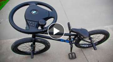 BMX RIDING WITH STEERING WHEEL