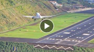 Unbelievable Crosswind Landing TAP A319 Storm Filomena at Madeira Airport