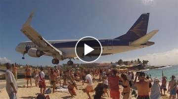 Airplane low pass! St.Maarten, Maho beach..