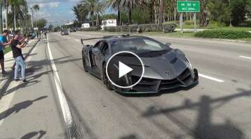 Lamborghini Veneno Driving + REVVING BullFest 2017 at Lambo Home Lamborghini Miami