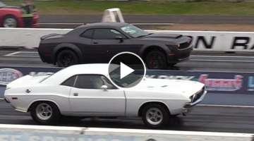 Dodge Demon vs Old School Muscle Cars - drag racing