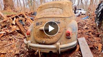 Cleaning the Nasty Forgotten Barn Find VW Beetle - Engine Seized? What's inside ?