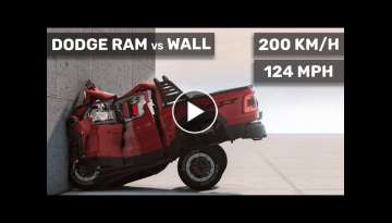 ????Dodge Ram TRX crashes to the WALL ???? 200 km/h | Realistic Crash Test