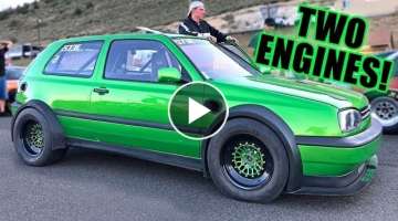 This VW Golf Makes 1600 HORSEPOWER! (Twin Engine & Twin Turbo!)